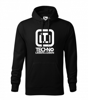 Techno Lieben & Leben Hoodie Boys M | Schwarz | Weiss